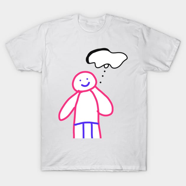 pink blue cartoon human art T-Shirt by creatilory